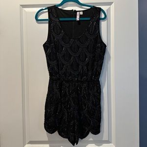 Black Beaded Romper